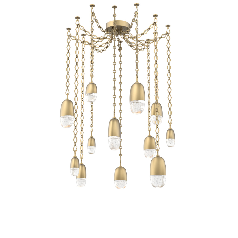 Pebble Multi Light Pendant Gilded Brass