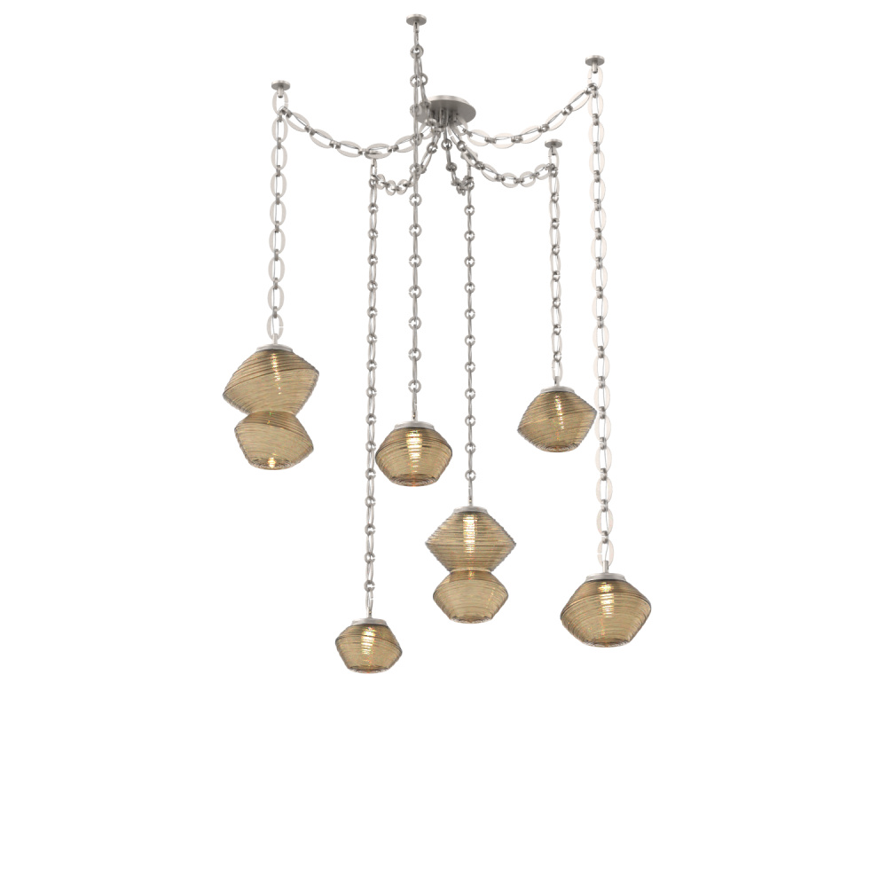 Mesa Multi Light Pendant Beige Silver