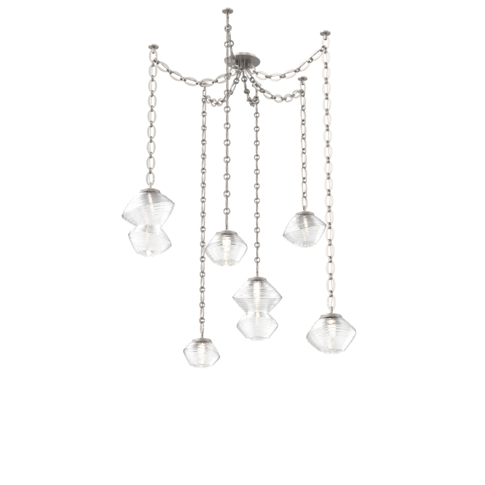 Mesa Multi Light Pendant Beige Silver