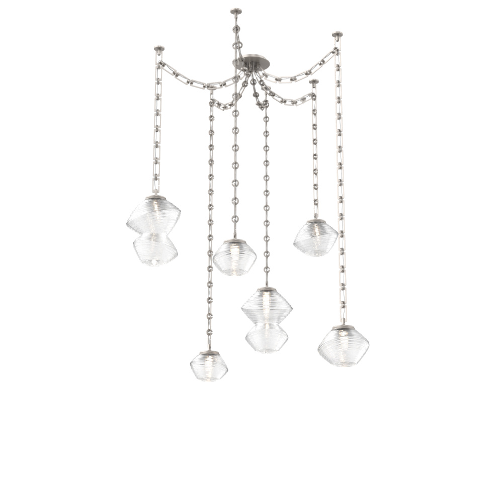 Mesa Multi Light Pendant Beige Silver