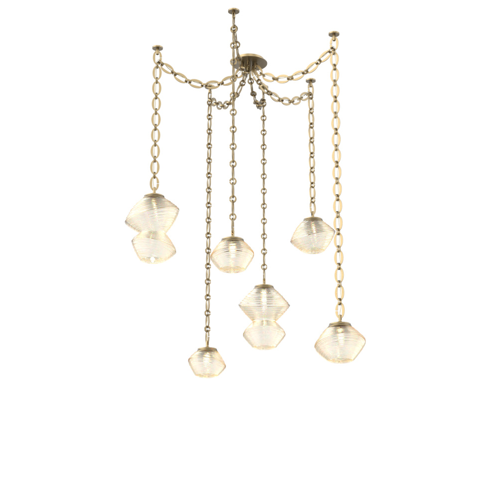 Mesa Multi Light Pendant Gilded Brass