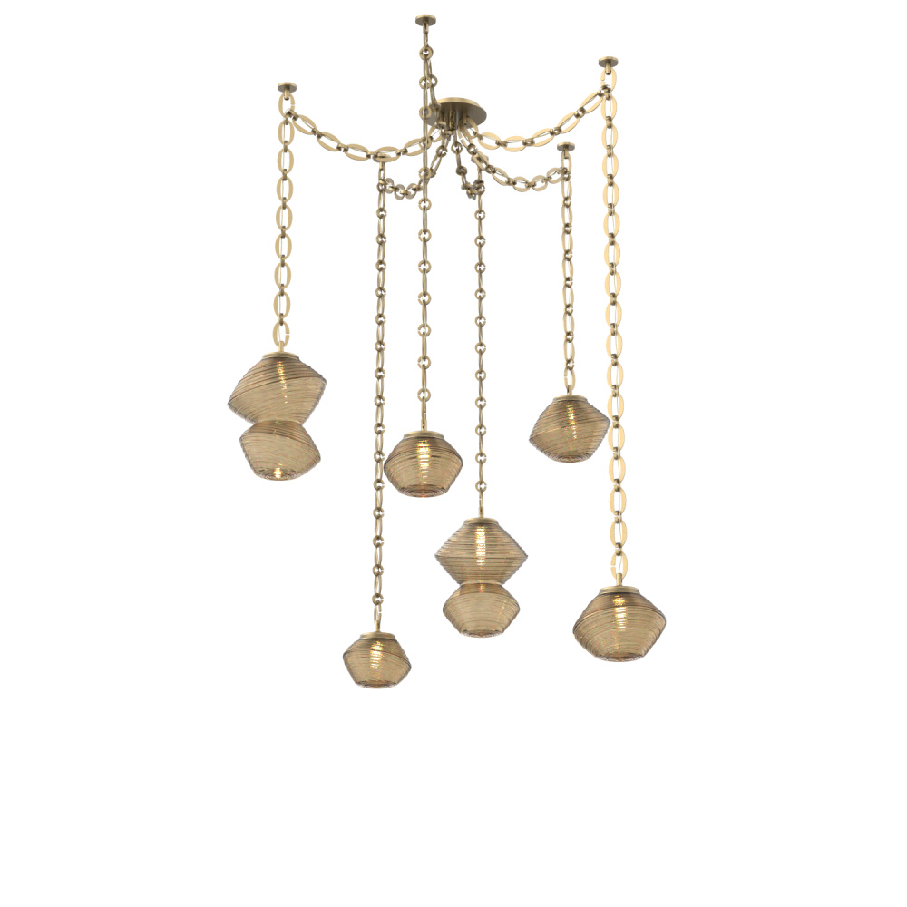 Mesa Multi Light Pendant Gilded Brass
