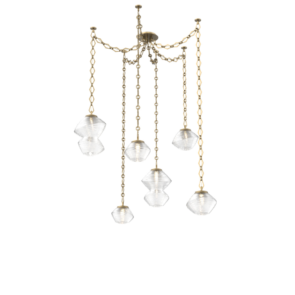 Mesa Multi Light Pendant Gilded Brass