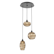 Hammerton CHB0048-03-MB-OB-C01-E2 - Misto Round 3pc Multi-Pendant