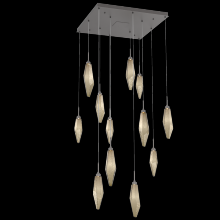 Hammerton CHB0050-12-GP-CB-C01-L1 - Rock Crystal Square 12pc Multi-Pendant