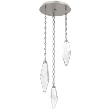 Hammerton CNB0050-03-BS-CC-CH1-L1 - Rock Crystal Round 3pc Multi-Pendant with Chain