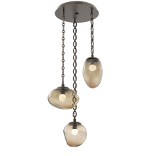 Hammerton CNB0069-03-FB-FB-CH2-L3 - Cosmos Round 3pc Multi-Pendant with Chain (LED)