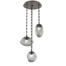 Hammerton CNB0069-03-FB-FS-CH3-L3 - Cosmos Round 3pc Multi-Pendant with Chain (LED)