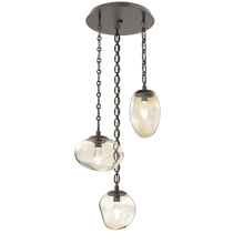 Hammerton CNB0069-03-FB-GA-CH2-L3 - Cosmos Round 3pc Multi-Pendant with Chain (LED)