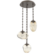 Hammerton CNB0069-03-FB-ZA-CH3-L1 - Cosmos Round 3pc Multi-Pendant with Chain (LED)