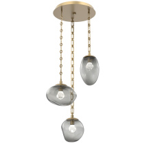 Hammerton CNB0069-03-GB-ZS-CH3-L3 - Cosmos Round 3pc Multi-Pendant with Chain (LED)