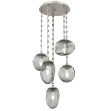 Hammerton CNB0069-05-BS-GS-CH3-L1 - Cosmos Round 5pc Multi-Pendant with Chain (LED)