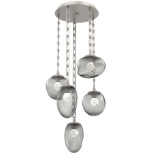 Hammerton CNB0069-05-BS-ZS-CH3-L1 - Cosmos Round 5pc Multi-Pendant with Chain (LED)
