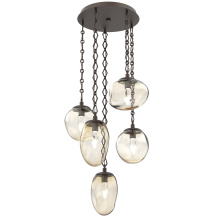 Hammerton CNB0069-05-FB-GA-CH1-L1 - Cosmos Round 5pc Multi-Pendant with Chain (LED)