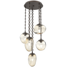 Hammerton CNB0069-05-FB-GA-CH2-L1 - Cosmos Round 5pc Multi-Pendant with Chain (LED)