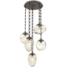 Hammerton CNB0069-05-FB-GA-CH3-L1 - Cosmos Round 5pc Multi-Pendant with Chain (LED)