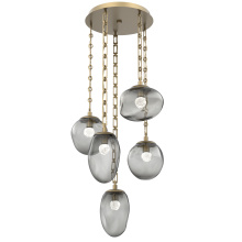 Hammerton CNB0069-05-GB-FS-CH3-L1 - Cosmos Round 5pc Multi-Pendant with Chain (LED)