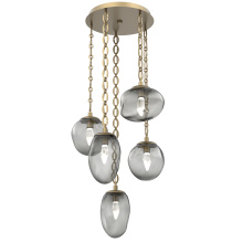 Hammerton CNB0069-05-GB-GS-CH2-L1 - Cosmos Round 5pc Multi-Pendant with Chain (LED)
