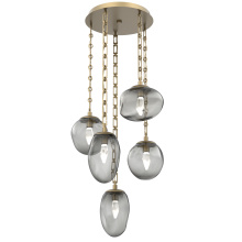 Hammerton CNB0069-05-GB-GS-CH3-L1 - Cosmos Round 5pc Multi-Pendant with Chain (LED)