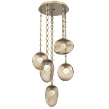 Hammerton CNB0069-05-GB-ZB-CH2-L1 - Cosmos Round 5pc Multi-Pendant with Chain (LED)