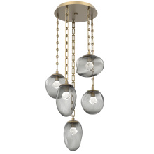 Hammerton CNB0069-05-GB-ZS-CH3-L1 - Cosmos Round 5pc Multi-Pendant with Chain (LED)