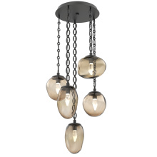 Hammerton CNB0069-05-MB-GB-CH2-L3 - Cosmos Round 5pc Multi-Pendant with Chain (LED)