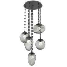 Hammerton CNB0069-05-MB-ZS-CH2-L1 - Cosmos Round 5pc Multi-Pendant with Chain (LED)