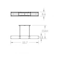 Hammerton PLB0044-56-MB-SG-001-L1 - Textured Glass Linear - 56-Inch (LED)