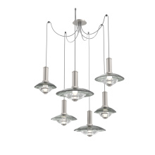 Hammerton SCB0098-06-BS-SG-C01-L3 - Cirrus Round 6pc Swag Multi-Pendant Chandelier