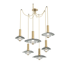 Hammerton SCB0098-06-GB-SG-C01-L3 - Cirrus Round 6pc Swag Multi-Pendant Chandelier