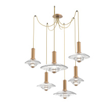 Hammerton SCB0098-06-NB-CG-C01-L3 - Cirrus Round 6pc Swag Multi-Pendant Chandelier