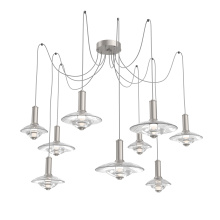 Hammerton SCB0098-09-BS-CG-C01-L3 - Cirrus Round 9pc Swag Multi-Pendant Chandelier
