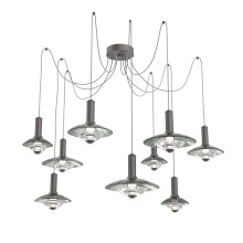 Hammerton SCB0098-09-GP-SG-C01-L3 - Cirrus Round 9pc Swag Multi-Pendant Chandelier
