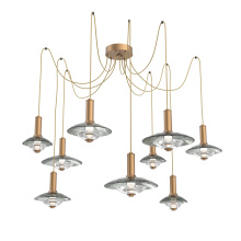 Hammerton SCB0098-09-NB-SG-C01-L3 - Cirrus Round 9pc Swag Multi-Pendant Chandelier