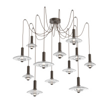 Hammerton SCB0098-12-FB-CG-C01-L3 - Cirrus Round 12pc Swag Multi-Pendant Chandelier