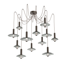Hammerton SCB0098-12-FB-SG-C01-L3 - Cirrus Round 12pc Swag Multi-Pendant Chandelier
