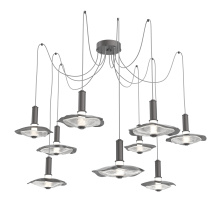 Hammerton SCB0099-09-GP-00-C01-L3-CG - Cumulus Round 9pc Swag Multi-Pendant Chandelier
