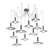 Hammerton SCB0099-12-GP-00-C01-L3-CG - Cumulus Round 12pc Swag Multi-Pendant Chandelier