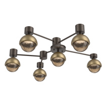 Hammerton SMB0093-H6-FB-B-L3-GB - Cabochon Flush Mount Wall Sconce Flat Bronze