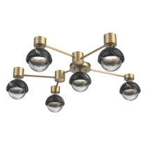 Hammerton SMB0093-H6-GB-C-L3-BM - Cabochon Flush Mount Wall Sconce Gilded Brass
