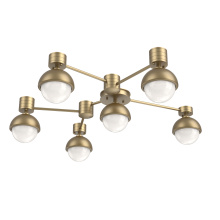 Hammerton SMB0093-H6-GB-WL-L3-MS - Cabochon Flush Mount Wall Sconce Gilded Brass