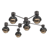 Hammerton SMB0093-H6-GP-B-L3-BM - Cabochon Flush Mount Wall Sconce Graphite