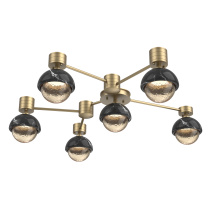 Hammerton SMB0093-H6-NB-A-L3-BM - Cabochon Flush Mount Wall Sconce Novel Brass