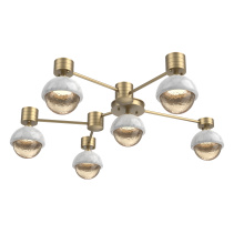 Hammerton SMB0093-H6-NB-A-L3-WM - Cabochon Flush Mount Wall Sconce Novel Brass