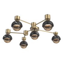 Hammerton SMB0093-H6-NB-B-L1-BM - Cabochon Flush Mount Wall Sconce Novel Brass