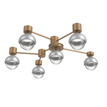 Hammerton SMB0093-H6-NB-C-L3-CS - Cabochon Flush Mount Wall Sconce Novel Brass