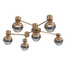 Hammerton SMB0093-H6-NB-S-L3-MS - Cabochon Flush Mount Wall Sconce Novel Brass