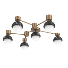 Hammerton SMB0093-H6-NB-WL-L3-BM - Cabochon Flush Mount Wall Sconce Novel Brass