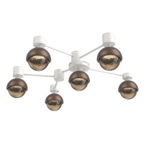 Hammerton SMB0093-H6-WI-B-L1-BB - Cabochon Flush Mount Wall Sconce Salt White