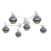 Hammerton SMB0093-H6-WI-B-L3-BU - Cabochon Flush Mount Wall Sconce Salt White